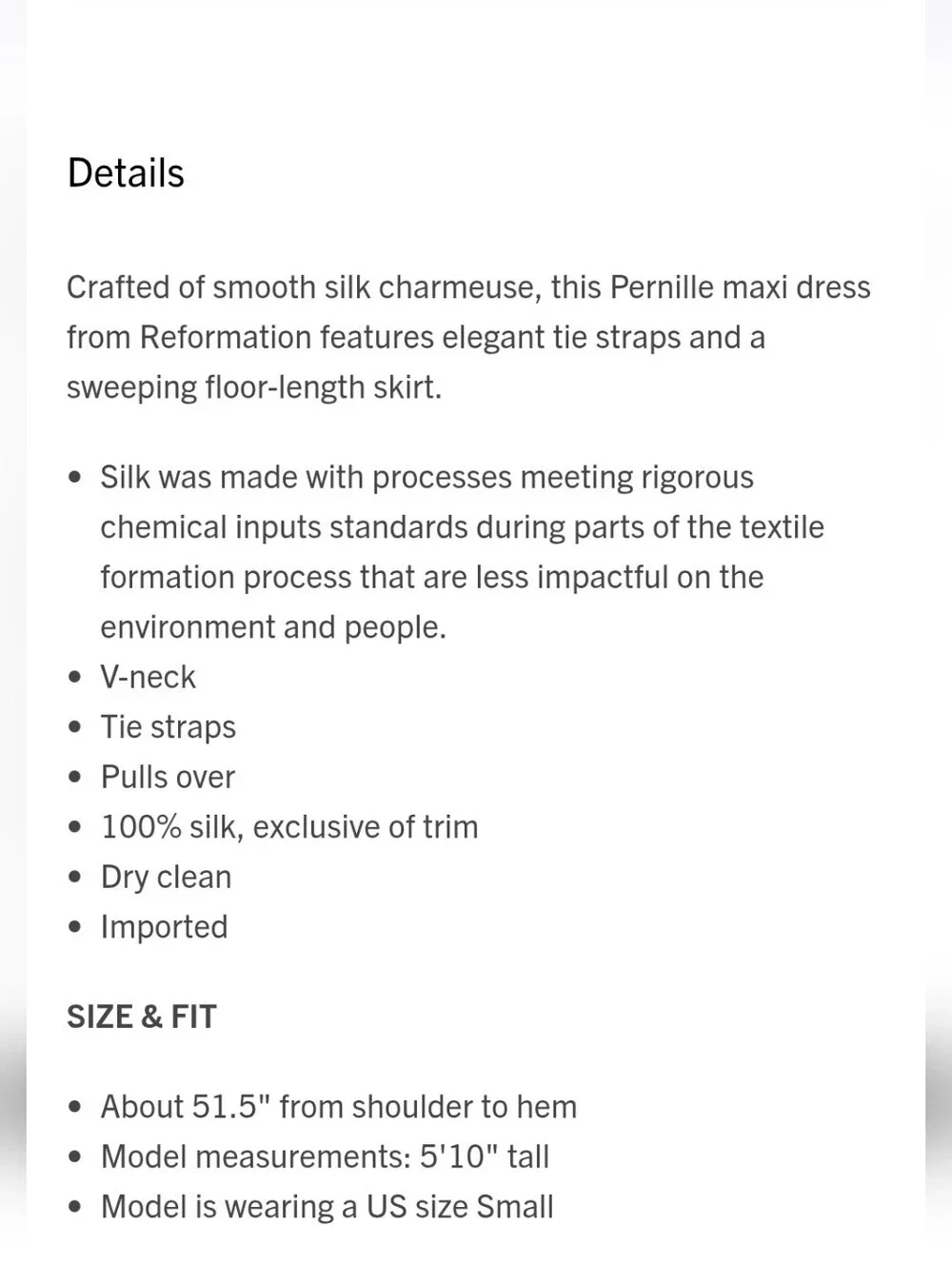 Reformation Pernille Silk Tie-Strap Maxi Dress New With Tags Size Large - Picture 6 of 12